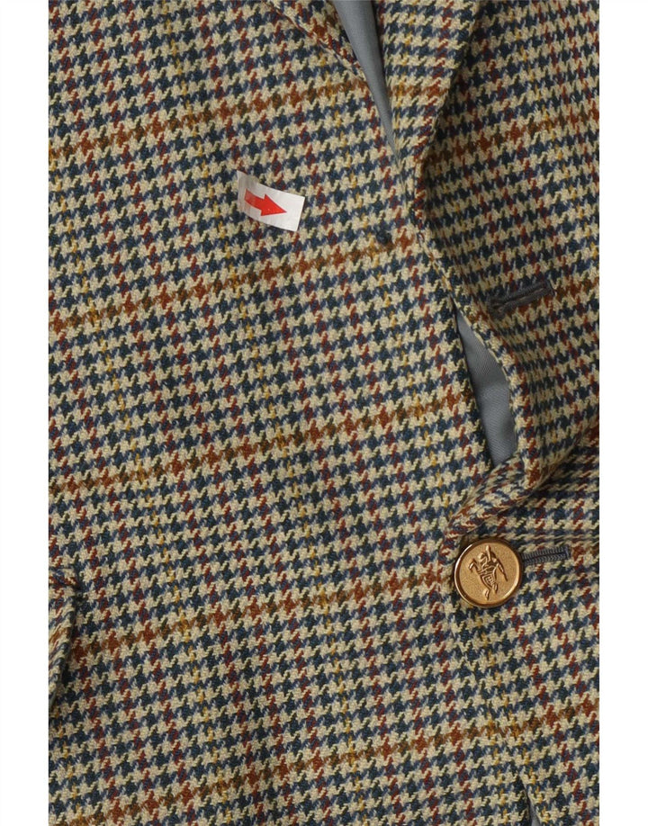 Burberrys Veste blazer à 1 bouton pour homme IT 50 Large laine pied-de-poule bleue