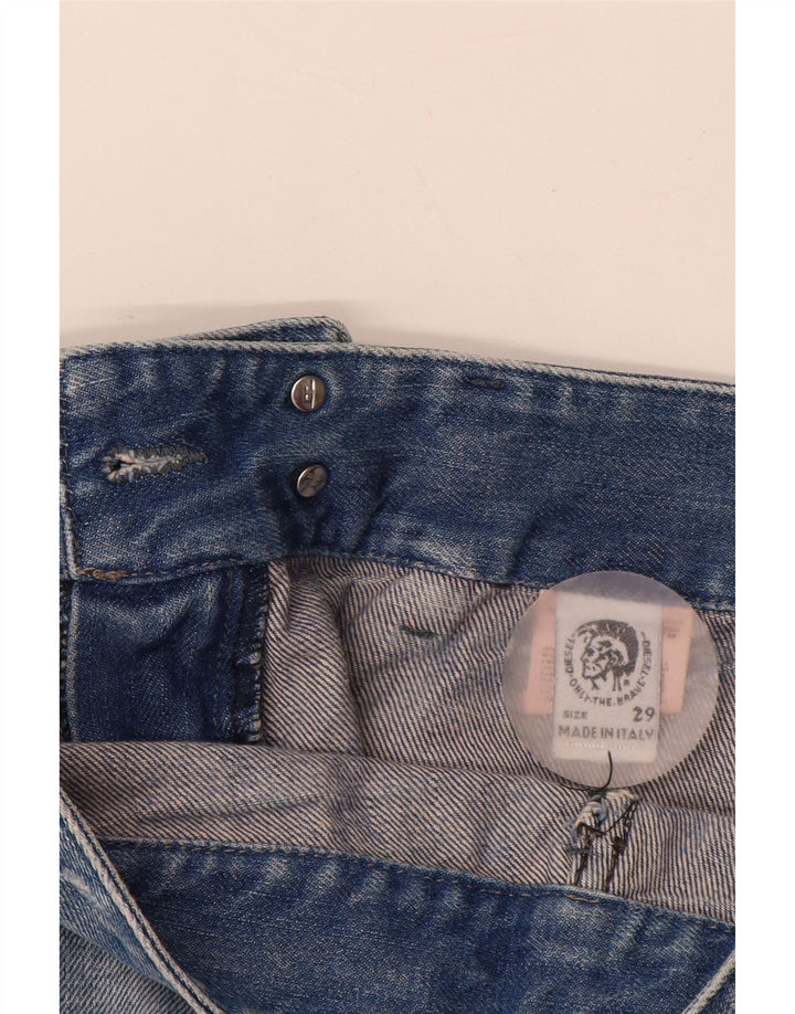 DIESEL Womens Distressed Slim Jeans W29 L32 Blue Cotton