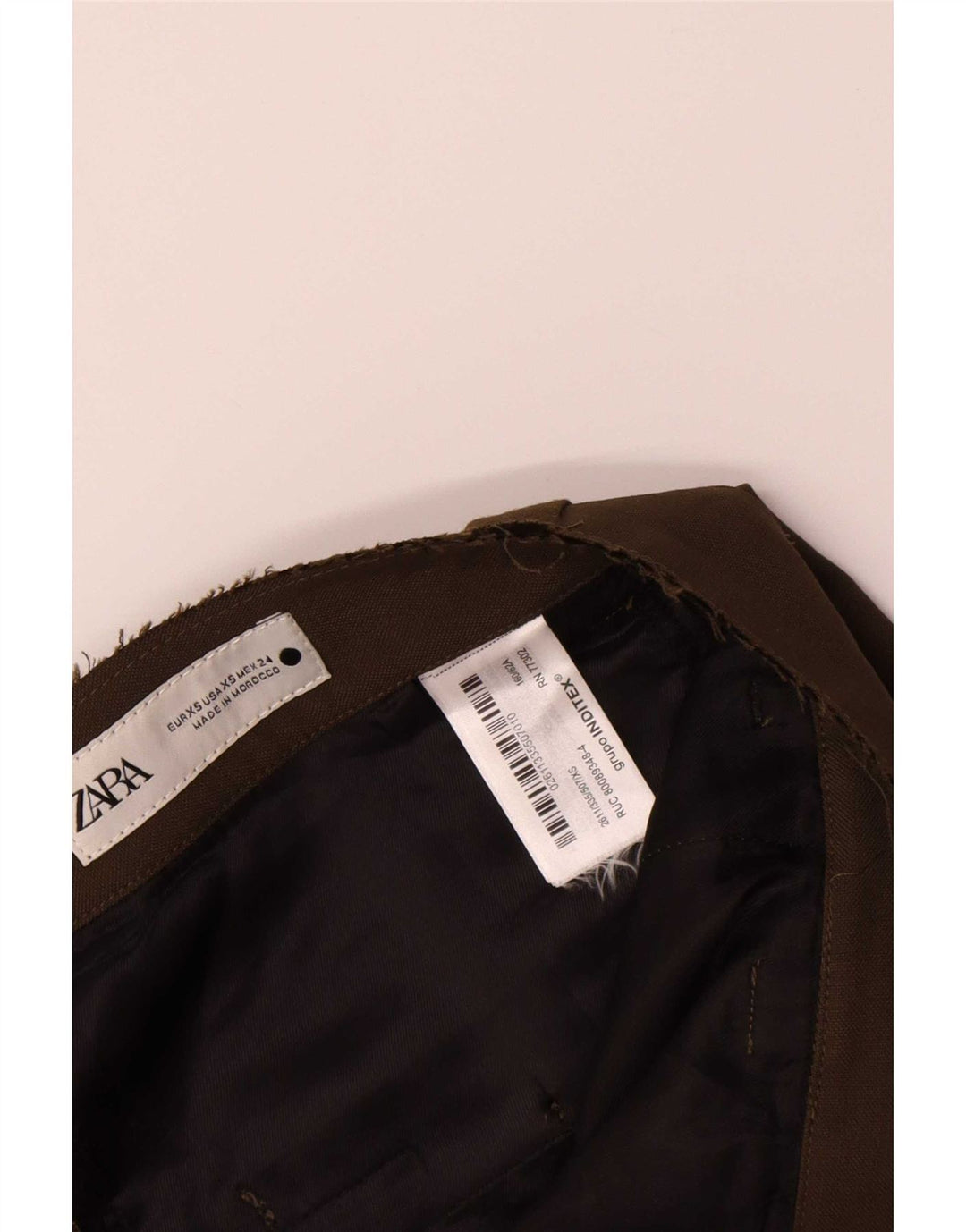 Zara Womens Bootcut Chino Trousers XS W24 L33 Khaki Polyester
