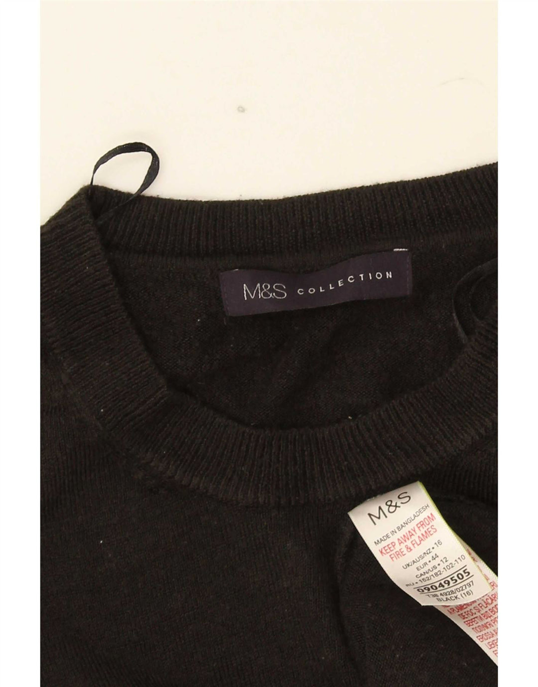 Marks & Spencer Womens Crew Neck Jumper Sweater UK 16 Large Black