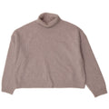Suéter feminino Massimo Dutti com gola redonda grande Reino Unido 6 XS lã cinza