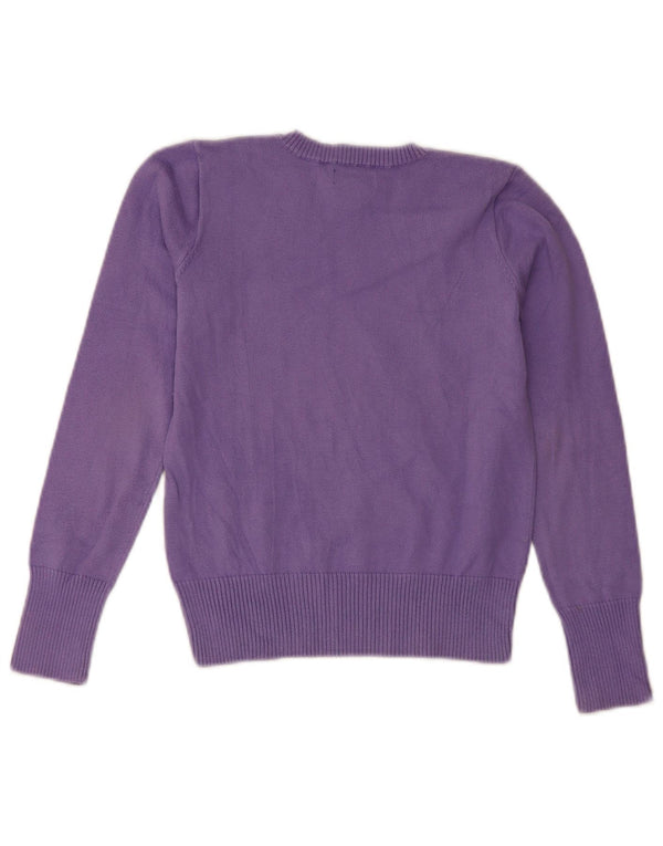 Ralph Lauren Boys V-Neck Jumper Sweater 12-13 Years Large Purple Cotton