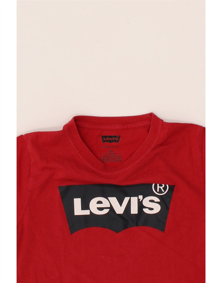 LEVI'S Boys Graphic T-Shirt Top 9-10 Years Red Cotton Vintage Levi's and Second-Hand Levi's from Messina Hembry 