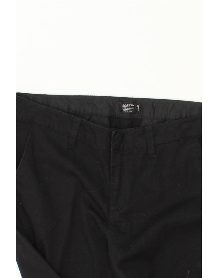VOLCOM Womens Slim Chino Trousers US 7 Medium W32 L26 Black Cotton Vintage Volcom and Second-Hand Volcom from Messina Hembry 