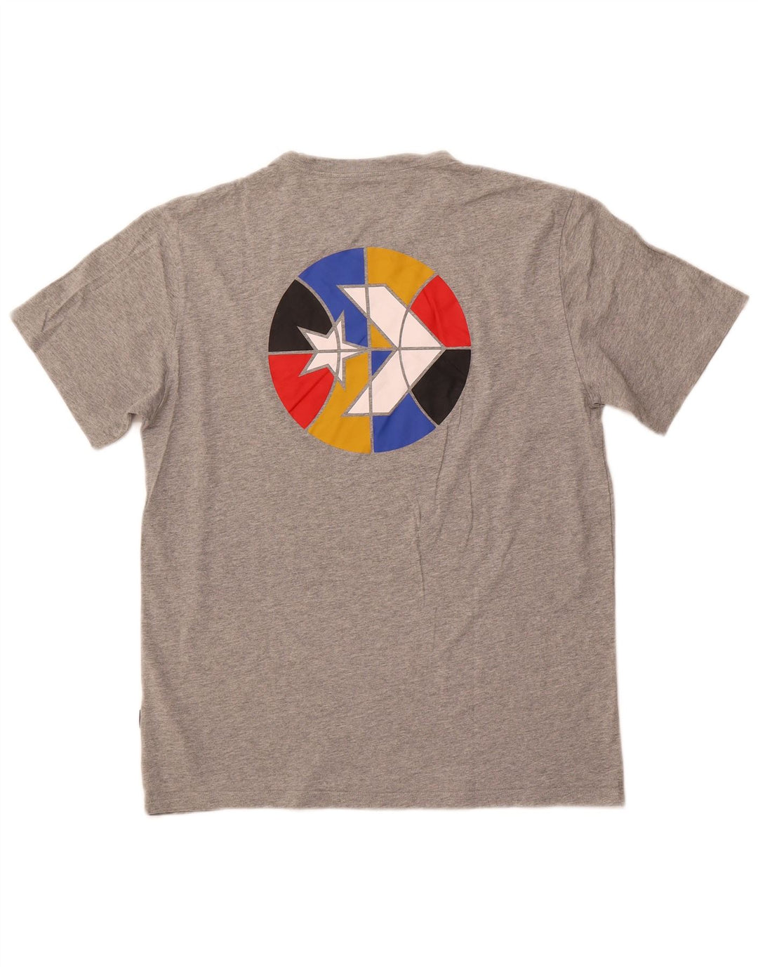 Tricou grafic pentru bărbați CONVERSE Top Mediu Gri din bumbac cu pete
