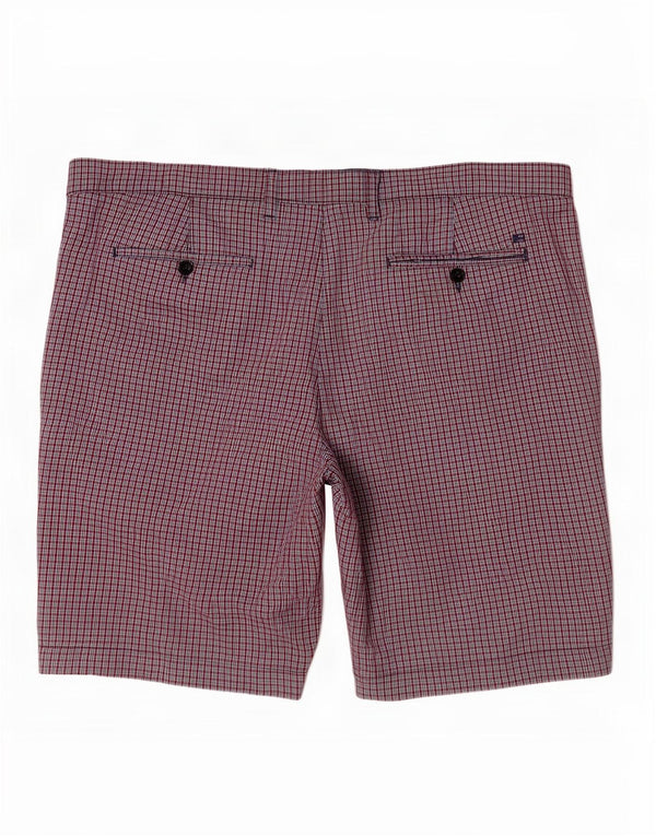 Мужские шорты чинос Marks & Spencer W42 2XL, хлопковые красные клетчатые шорты