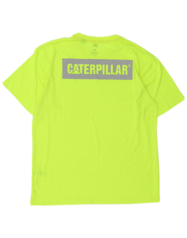 CAT Mens Graphic T-Shirt Top 3XL Green Polyester