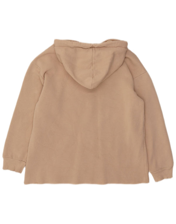 Damski sweter oversize z kapturem Topshop UK 8, mały, beżowy, bawełniany