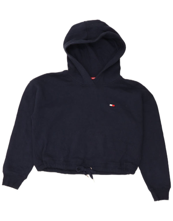 Damski sweter oversize z kapturem Tommy Hilfiger UK 16, duży, granatowy