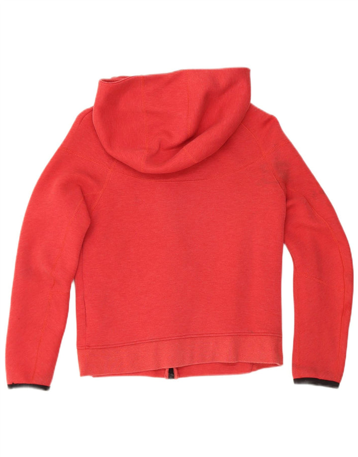Nike Boys Zip Hoodie Sweater 10-11 Years Medium Red Cotton