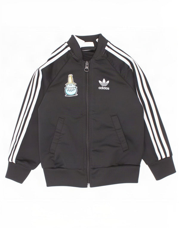 Adidas Baby Boys Grafisk træningsdragt topjakke 18-24 måneder sort polyester