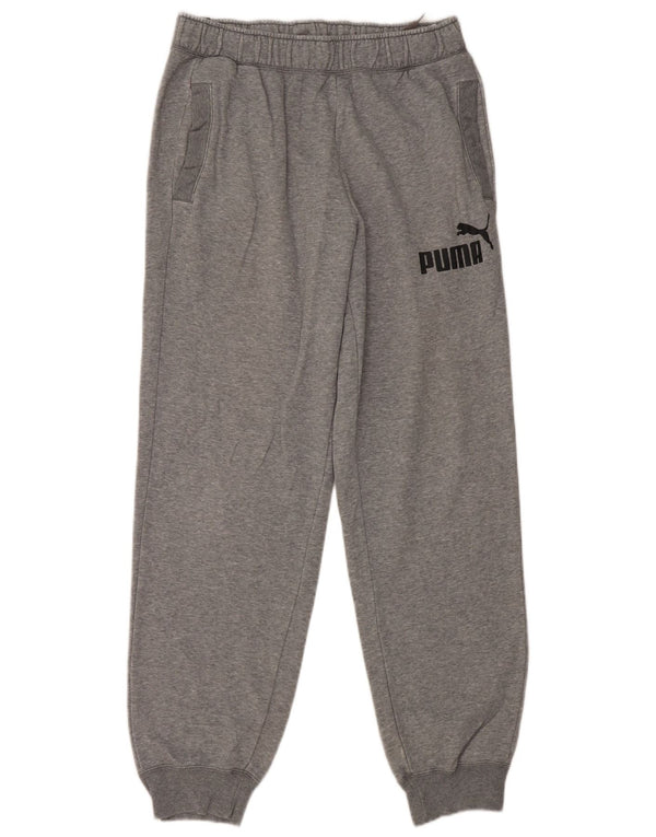 Puma Mens Graphic Tracksuit Trousers Joggers Large Grey Flecked Cotton
