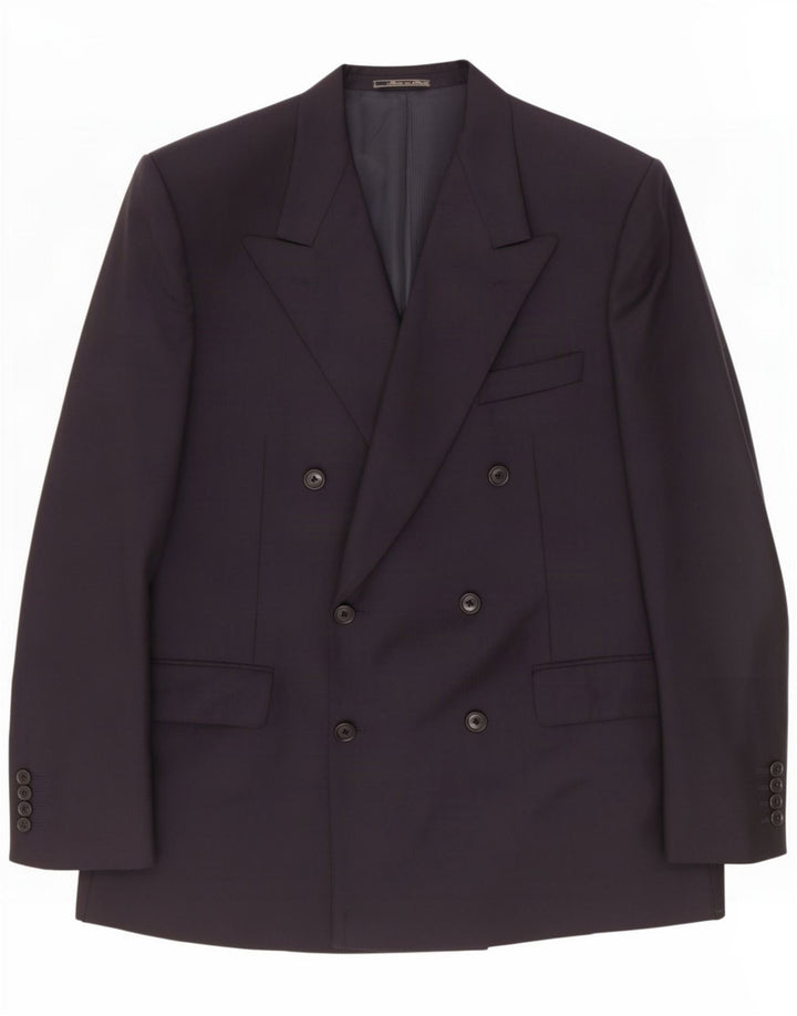 Corneliani Herre Double Breasted Blazer Jacket UK 40 Large Navy Blue Wool