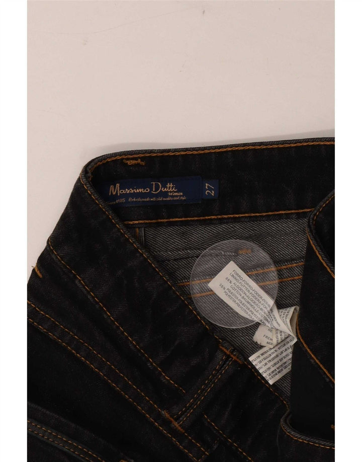 Massimo Dutti Womens Slim Jeans W27 L28 Black Cotton