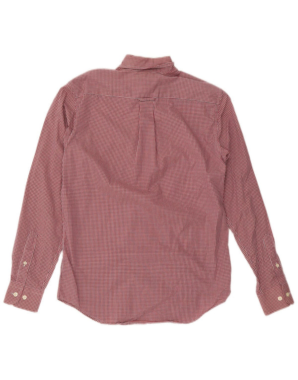 Camisa Nautica Hombre Pequeña Algodón Vichy Rojo