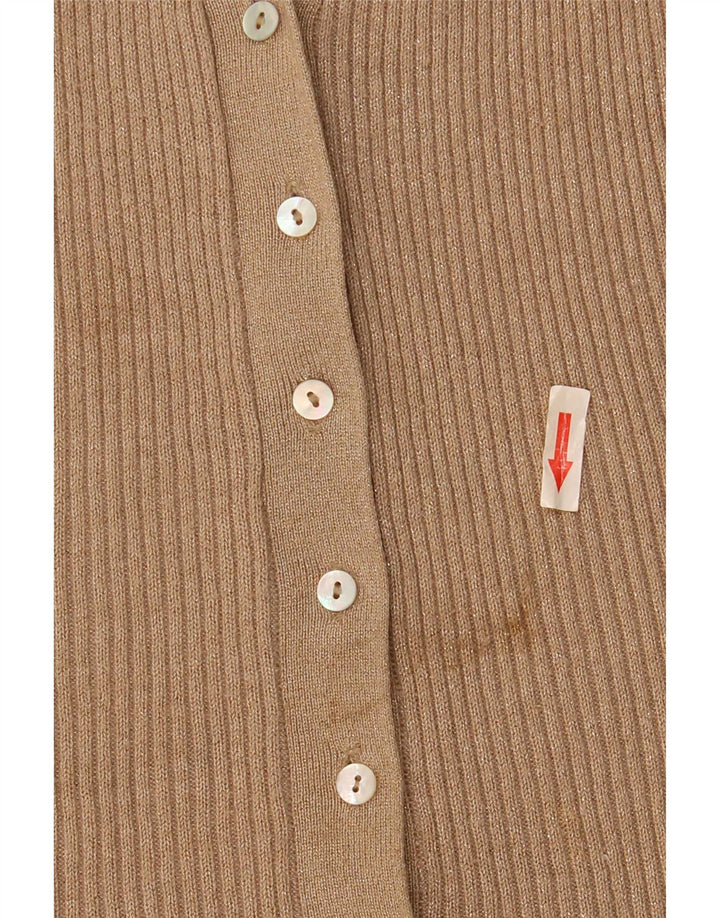Zara Womens Cardigan Sweater UK 14 Medium Beige Flecked Viscose