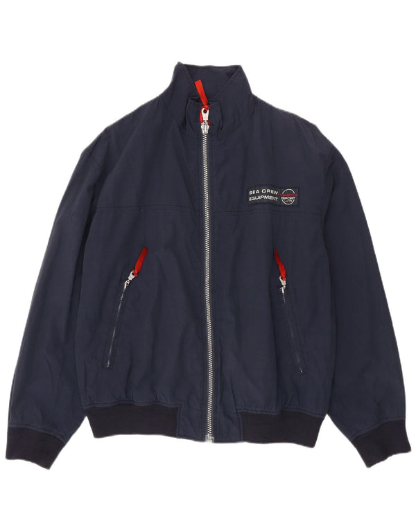 Vintage Ανδρικό Bomber Jacket IT 48 Medium Navy Blue Cotton