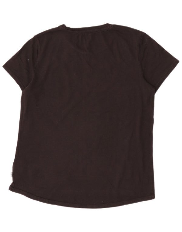 Puma Camiseta gráfica para mujer Top UK 14 Medium Black Cotton