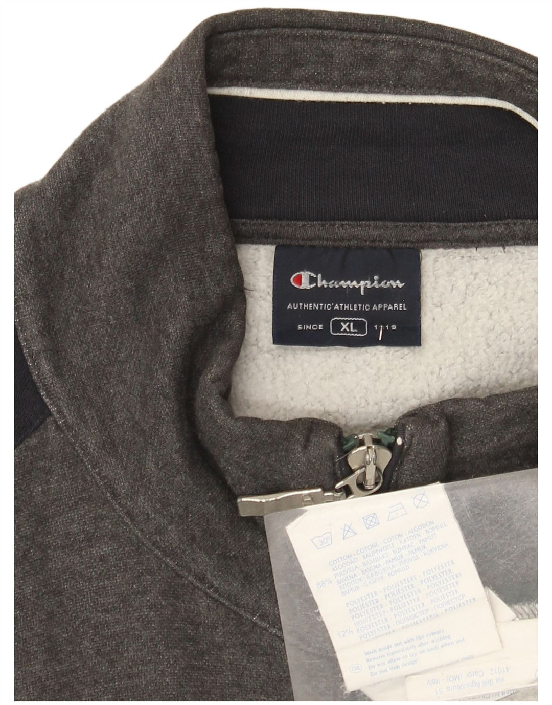 Champion Mens Tracksuit Top Jacket XL Grey Colourblock Cotton