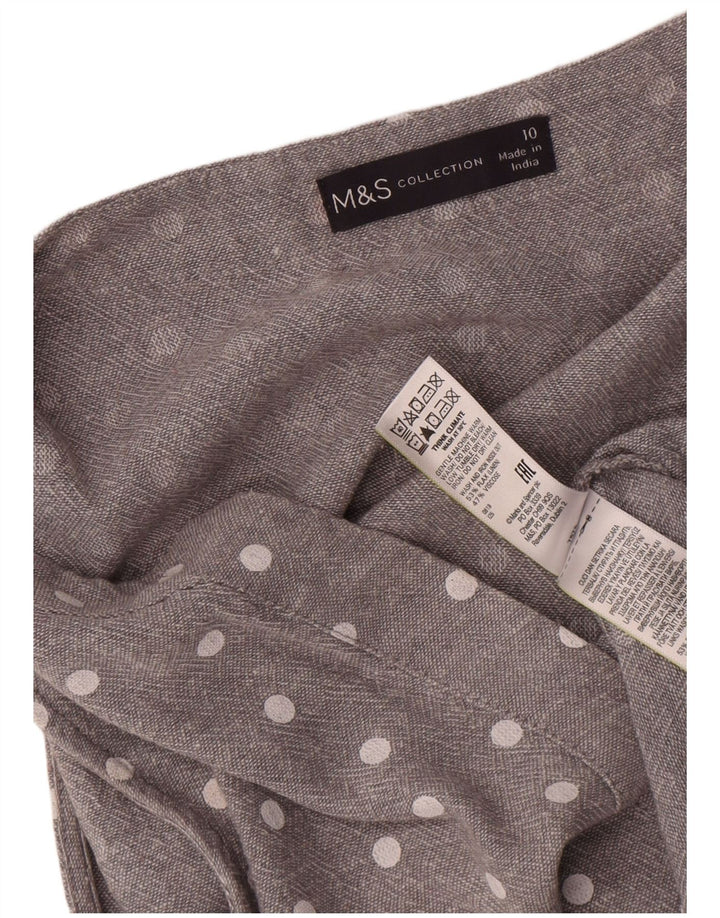 Marks & Spencer Dame Ærmeløs Shift Dress UK 10 Small Grey Spotted
