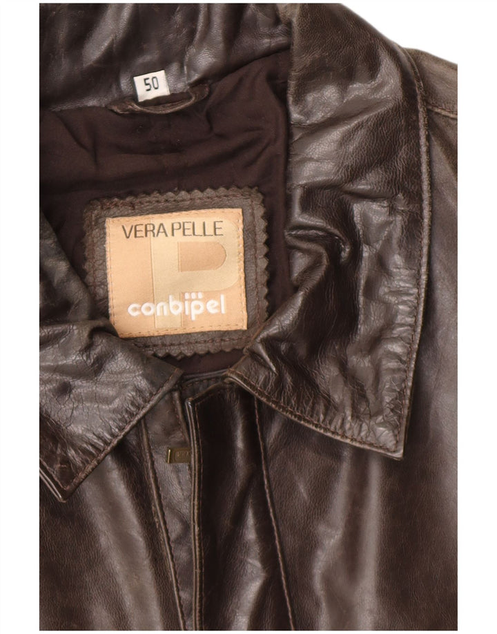 Conbipel Herren Lederjacke IT 50 großes braunes Leder