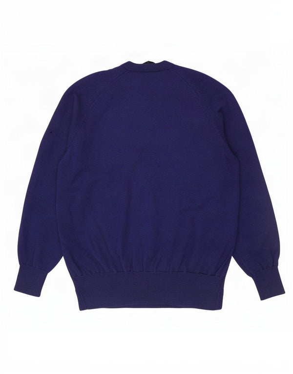 Męski sweter Fred Perry z dekoltem w kształcie litery V, duży, granatowy, wełniany