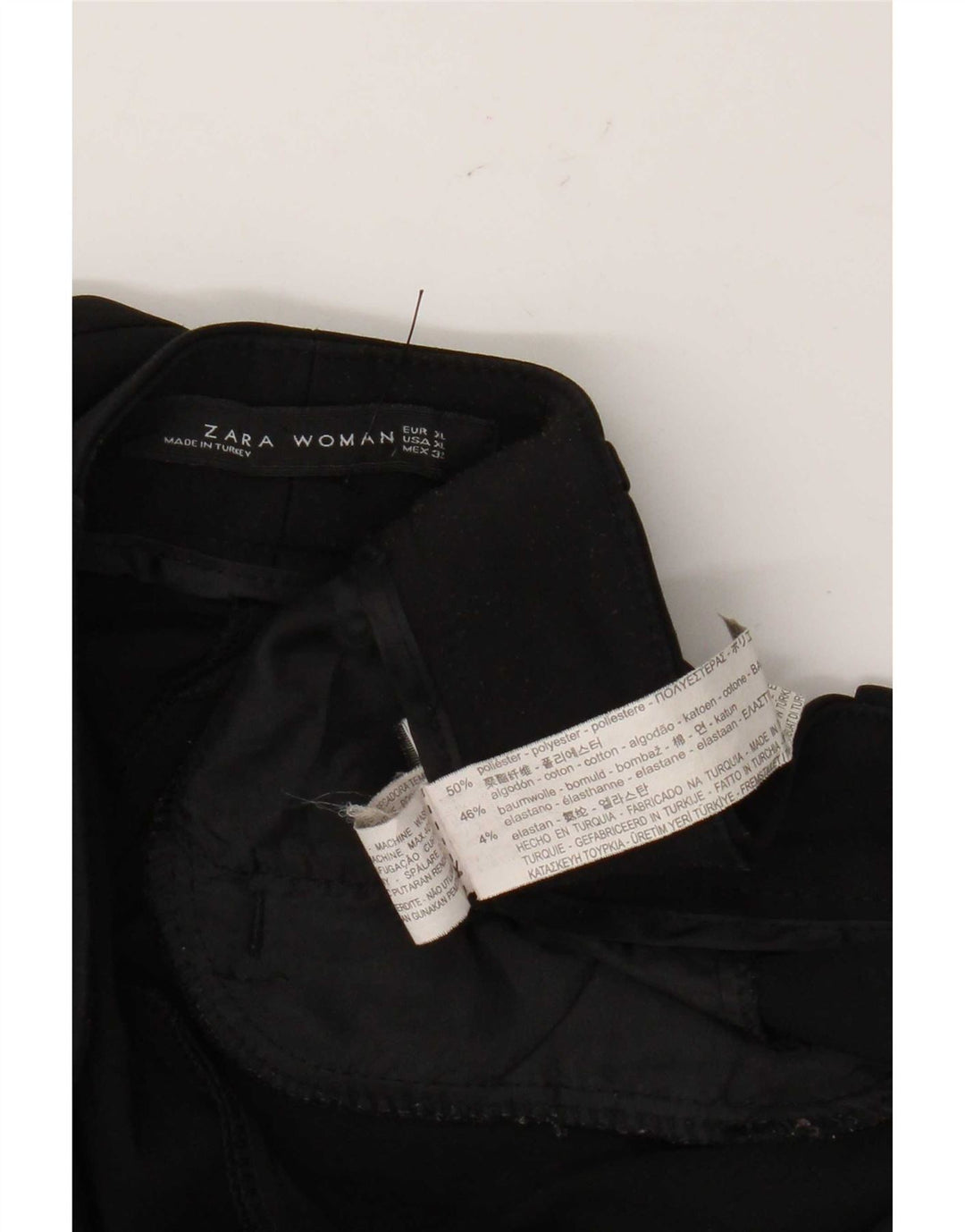 Zara Dame Slim Chino Bukser XL W32 L28 Sort Polyester