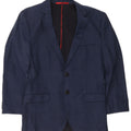 Hugo Boss Herren-Blazer mit 2 Knöpfen, EU 46, klein, marineblaue Schurwolle