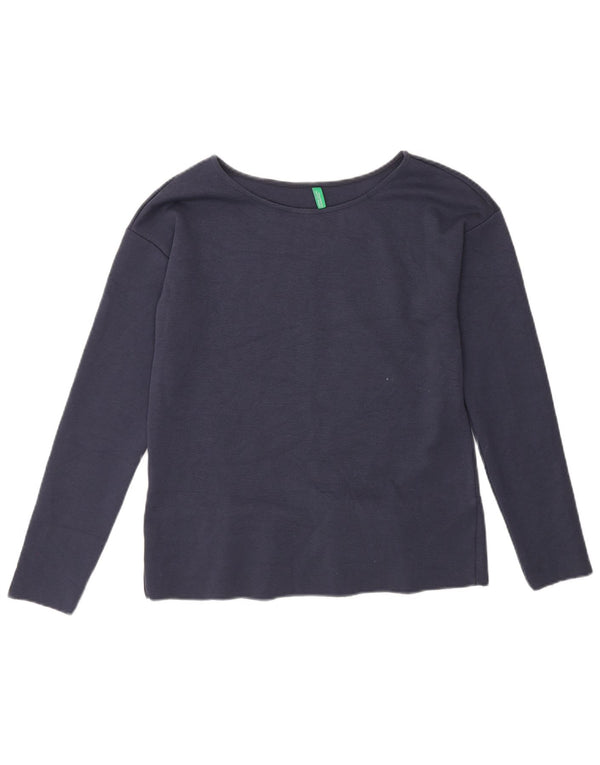 Benetton Damen Top Langarm UK 10 Small Marineblau