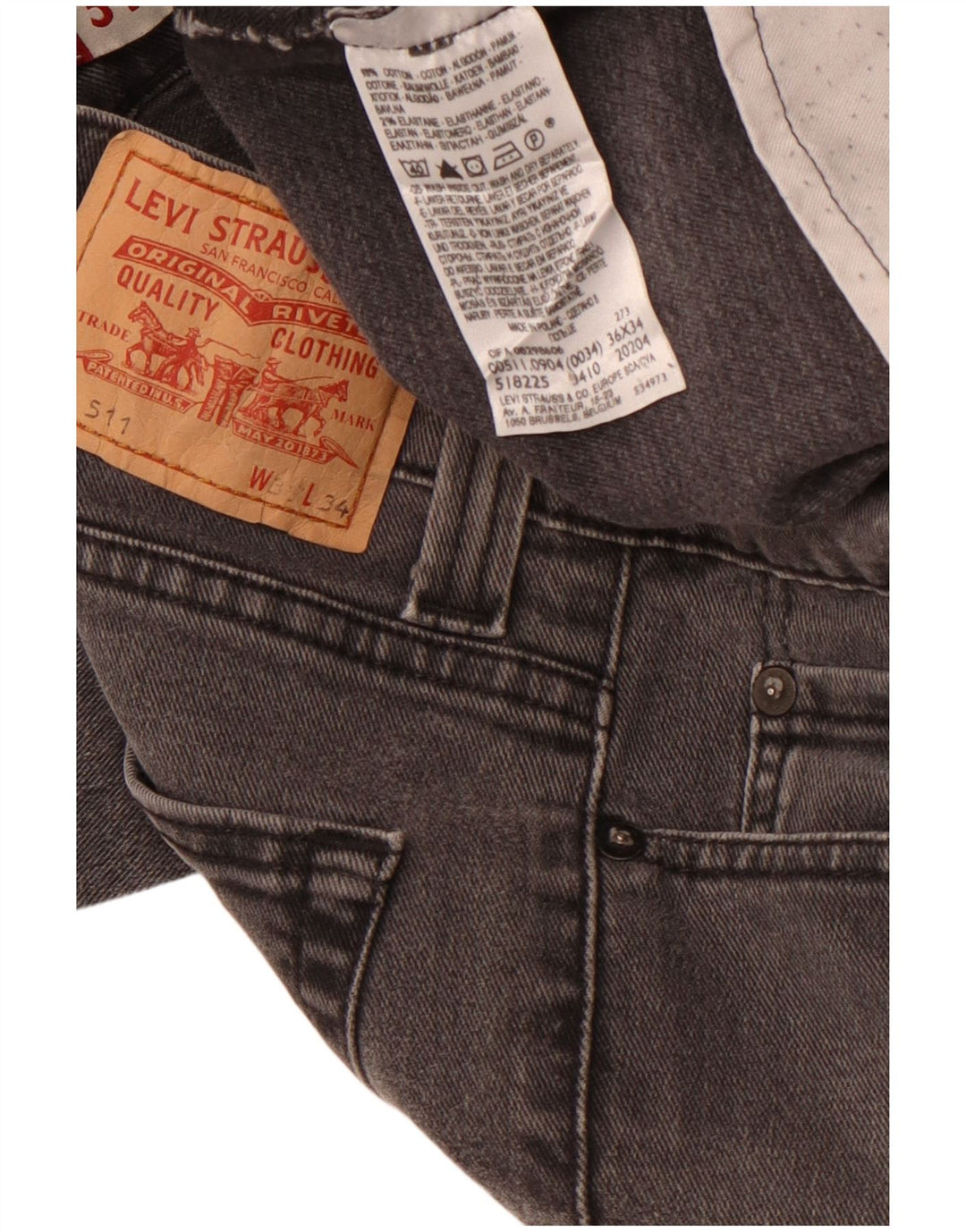 LEVI'S Γυναικείο 511 Slim Jeans W36 L34 Γκρι βαμβακερό
