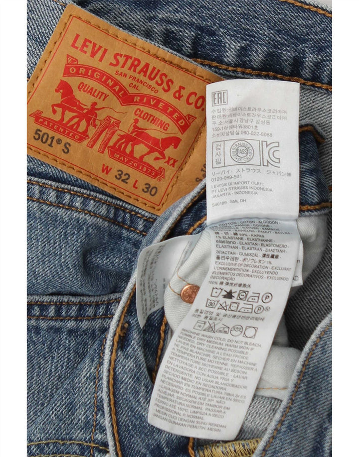 Levi's Mens 501 Straight Jeans W32 L30 Blue Cotton