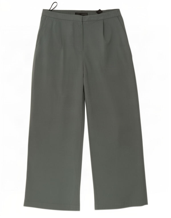 Pantaloni casual a vita alta da donna Marks & Spencer UK 14 Large W34 L28 Grigio