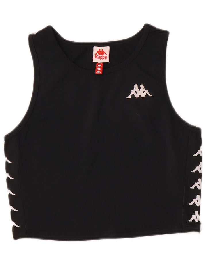 Kappa Womens Crop Graphic Vest Top UK 12 Medium Black