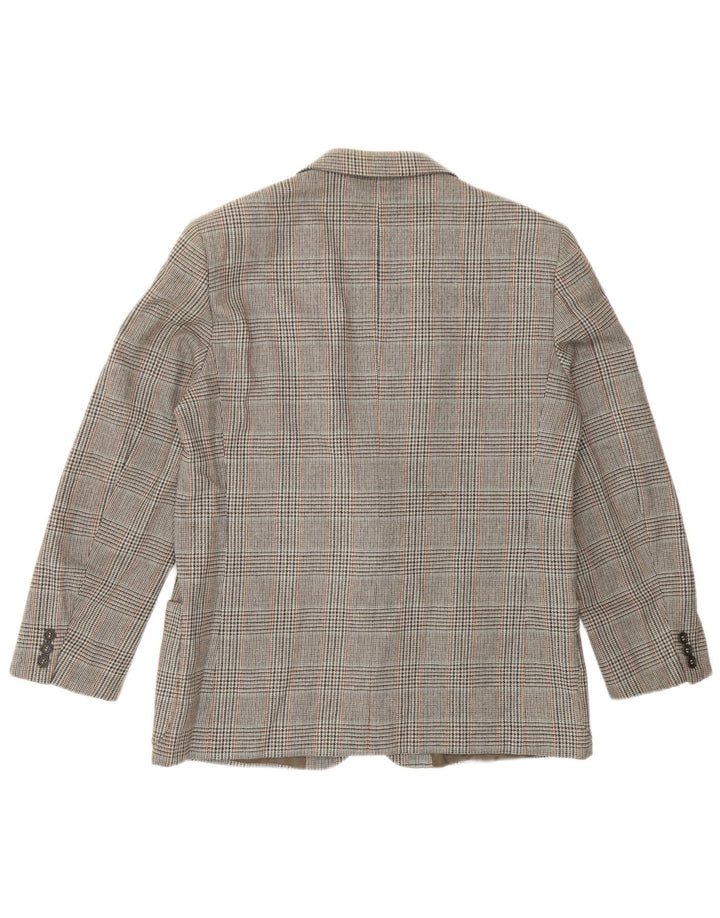 Vintage Mens 2 Button Blazer Jacket UK 38 Medium Grey Houndstooth