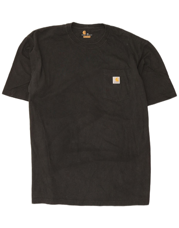 Carhartt Mens Original Fit Camiseta Top 2XL Algodão Preto