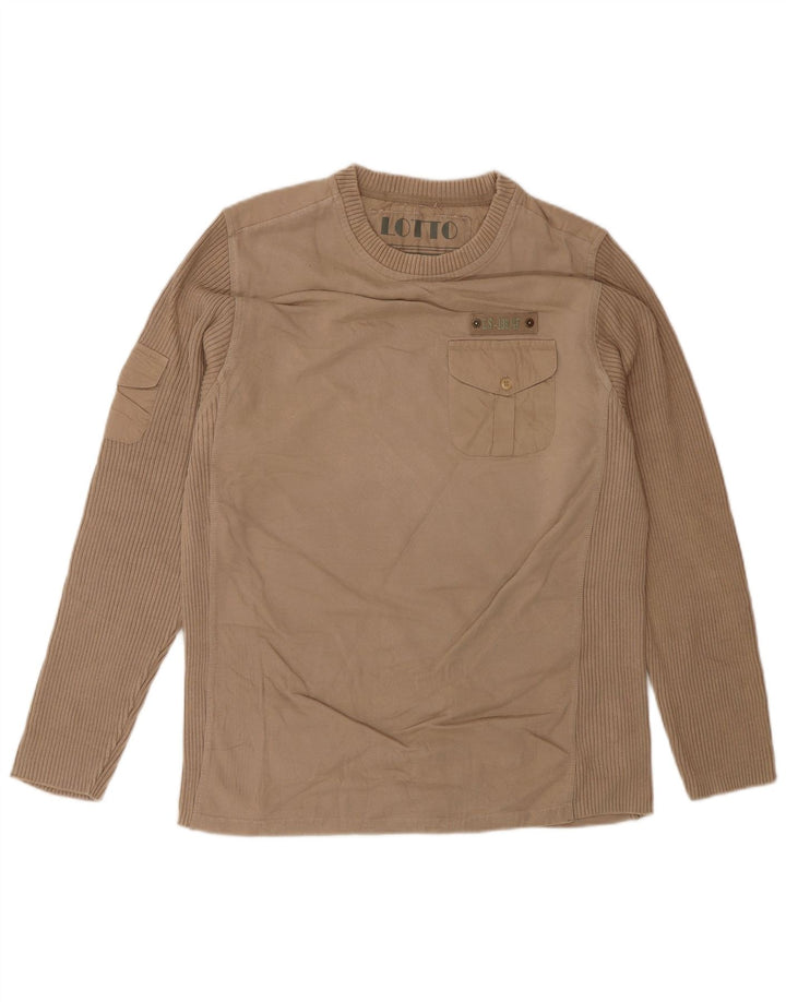 Lotto Mens Top Long Sleeve Small Brown Cotton