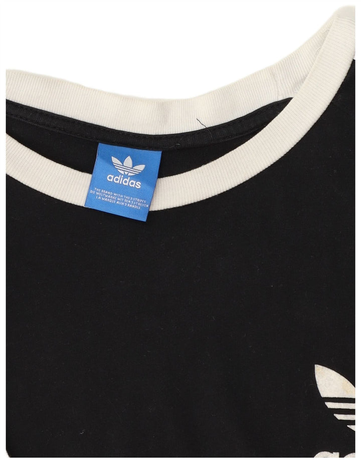 Adidas Mens T-Shirt Top Medium Black Colourblock Polyester