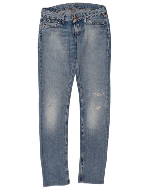 Meltin' Pot Womens Distressed Slim Jeans W27 L34 Blue