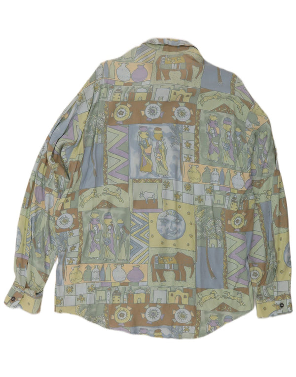 Vintage herreskjorte Stor flerfarvet patchwork