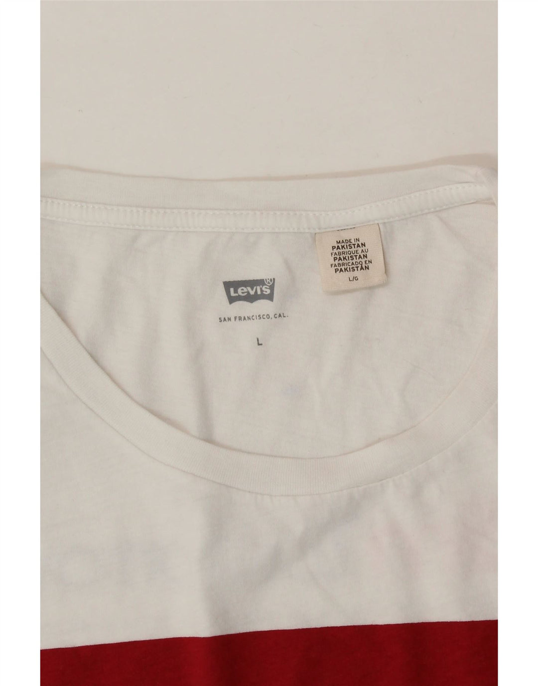 LEVI'S Womens Graphic T-Shirt Top UK 16 Large White Vintage Levi's and Second-Hand Levi's from Messina Hembry 