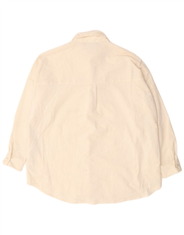 Camicia da donna oversize in velluto a coste Zara UK 10 piccola in poliestere bianco