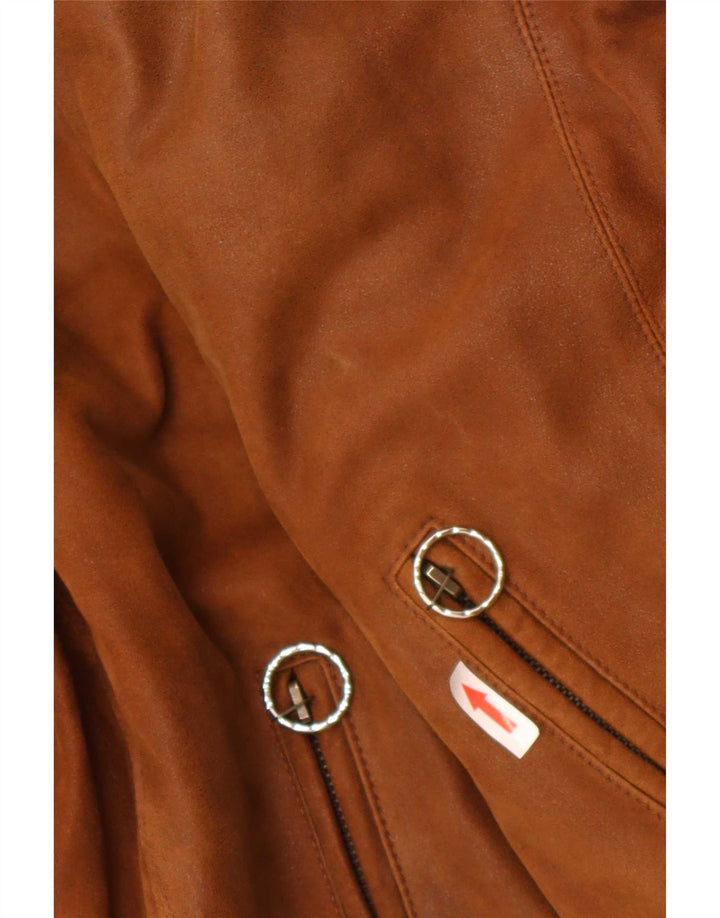 Commander Mens Leather Jacket IT 48 Medium Brown Leather