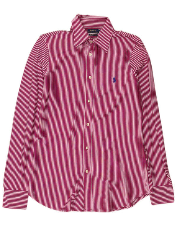 Polo Ralph Lauren Herren-Hemd mit normaler Passform, mittelrosa, gestreift, Baumwolle