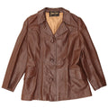 Julian Vard Womens 3 Button Leather Blazer Jacket UK 10 Small Brown