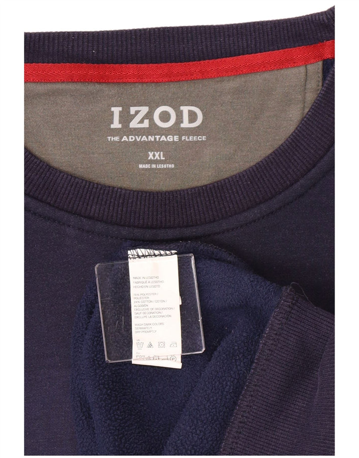Izod Męski sweter bluzowy 2XL granatowy poliester