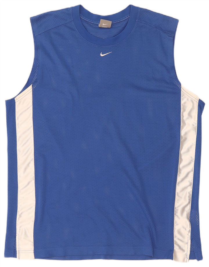 Nike Mens Vest Top Large Blue Colourblock Polyester