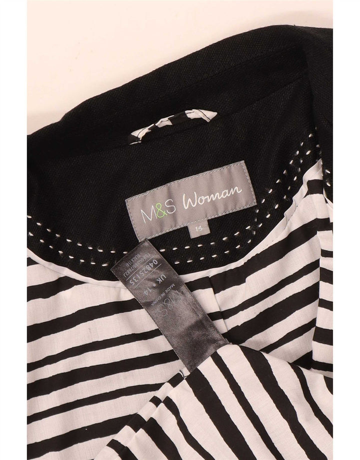 Marks & Spencer Ženska jakna s 3 gumba UK 14 Srednje crno platno