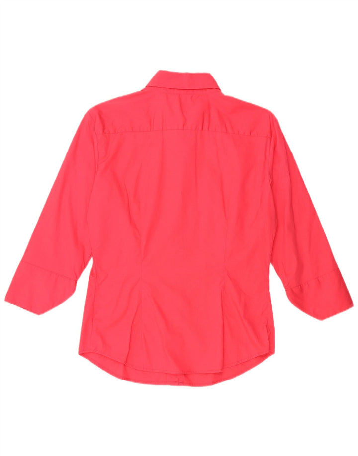 BENETTON Womens 3/4 Sleeve Shirt UK 12 Medium Pink