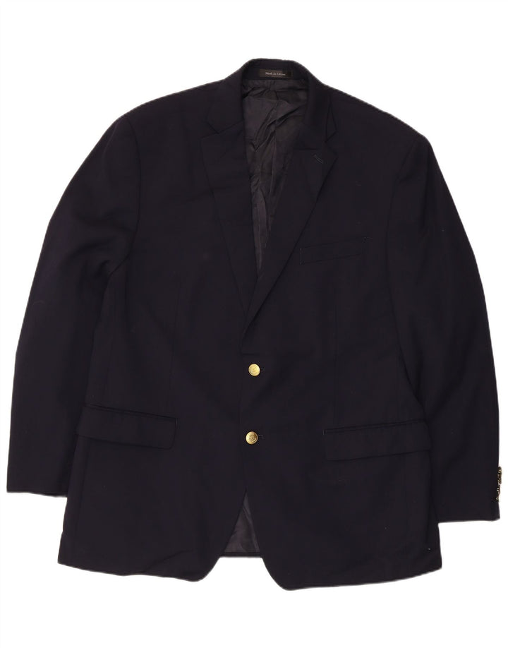 Chaps Mens 2 Button Blazer Jacket UK 38 Medium Navy Blue Wool