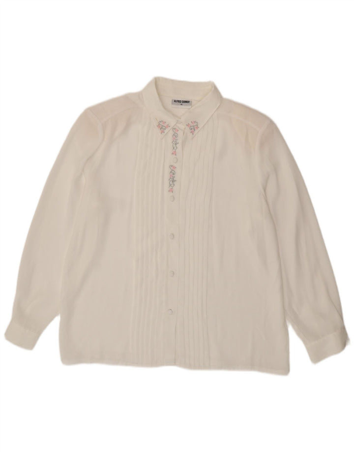 Alfred Dunner Dame Se Through Shirt Bluse UK 14 Large White